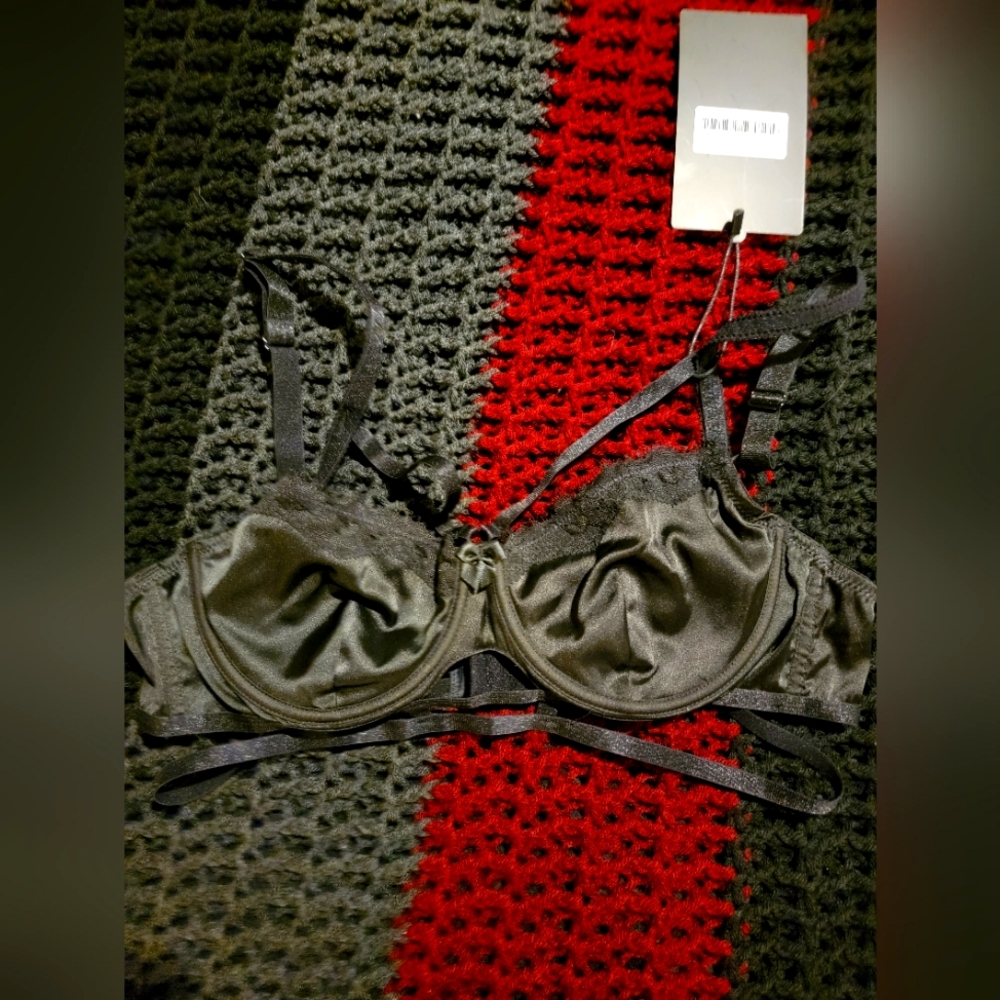 Black silky bra